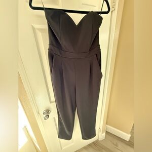 Black strapless jumpsuit